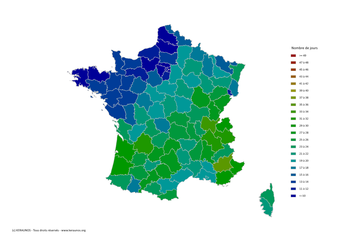 Printemps 2023 : des orages très fréquents mais souvent peu sévères