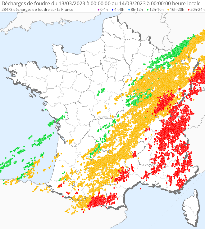 Le 13 mars devient la journée de mars la plus orageuse de ces 15 dernières années