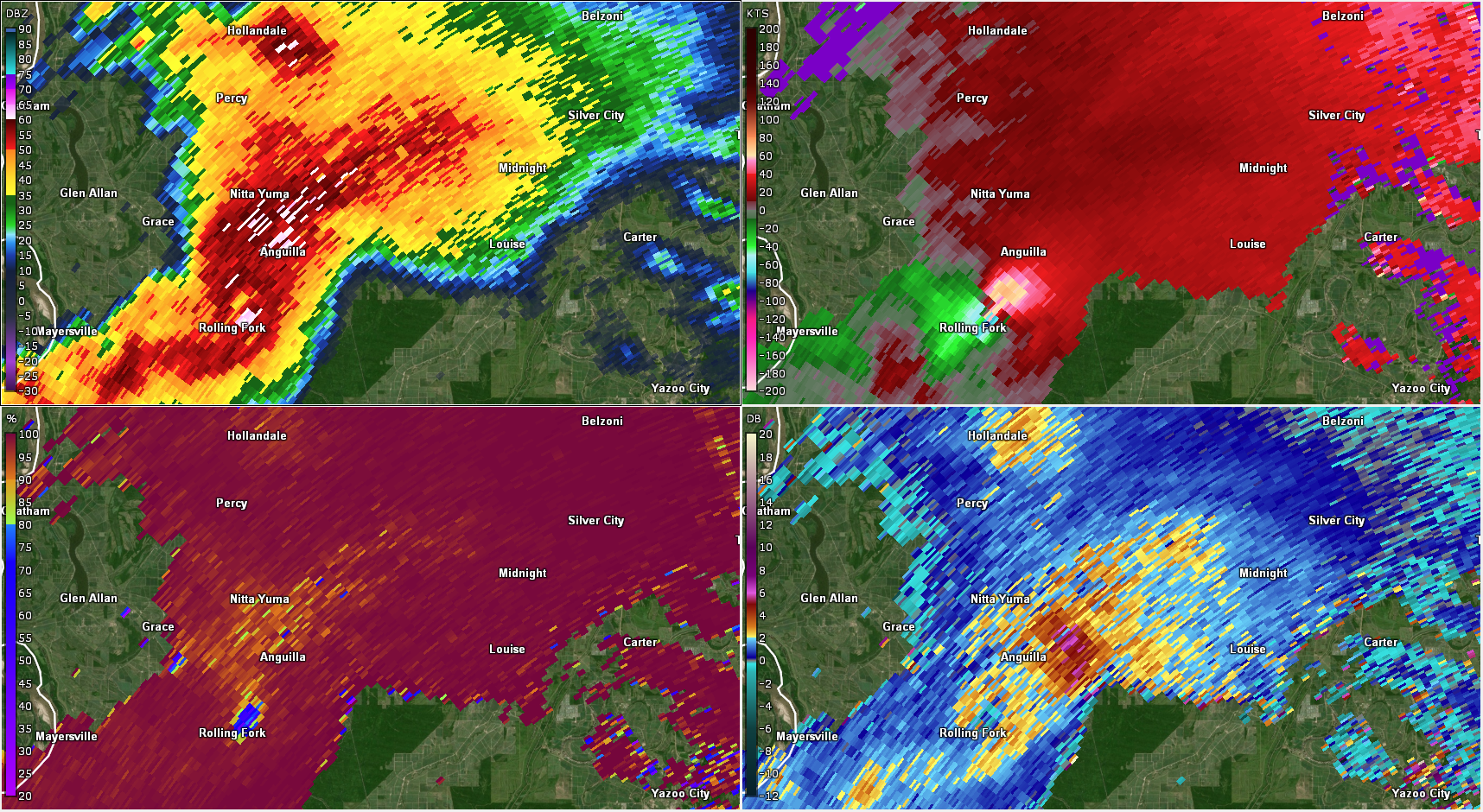 Violente tornade dans le Mississippi le 24 mars