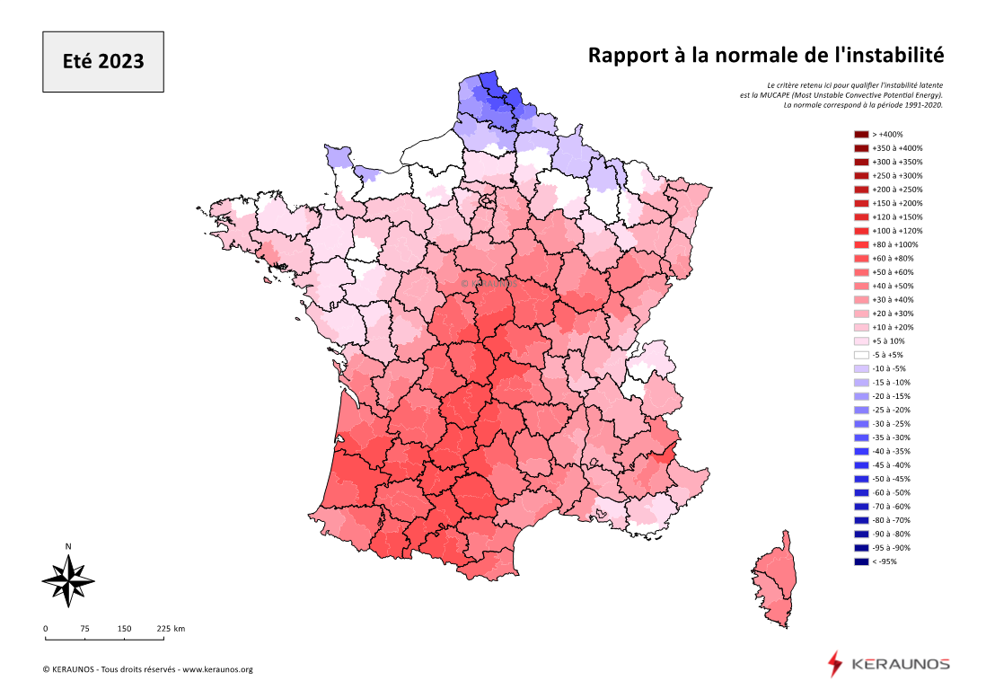 Eté 2023 : des orages assez fréquents, ponctuellement sévères