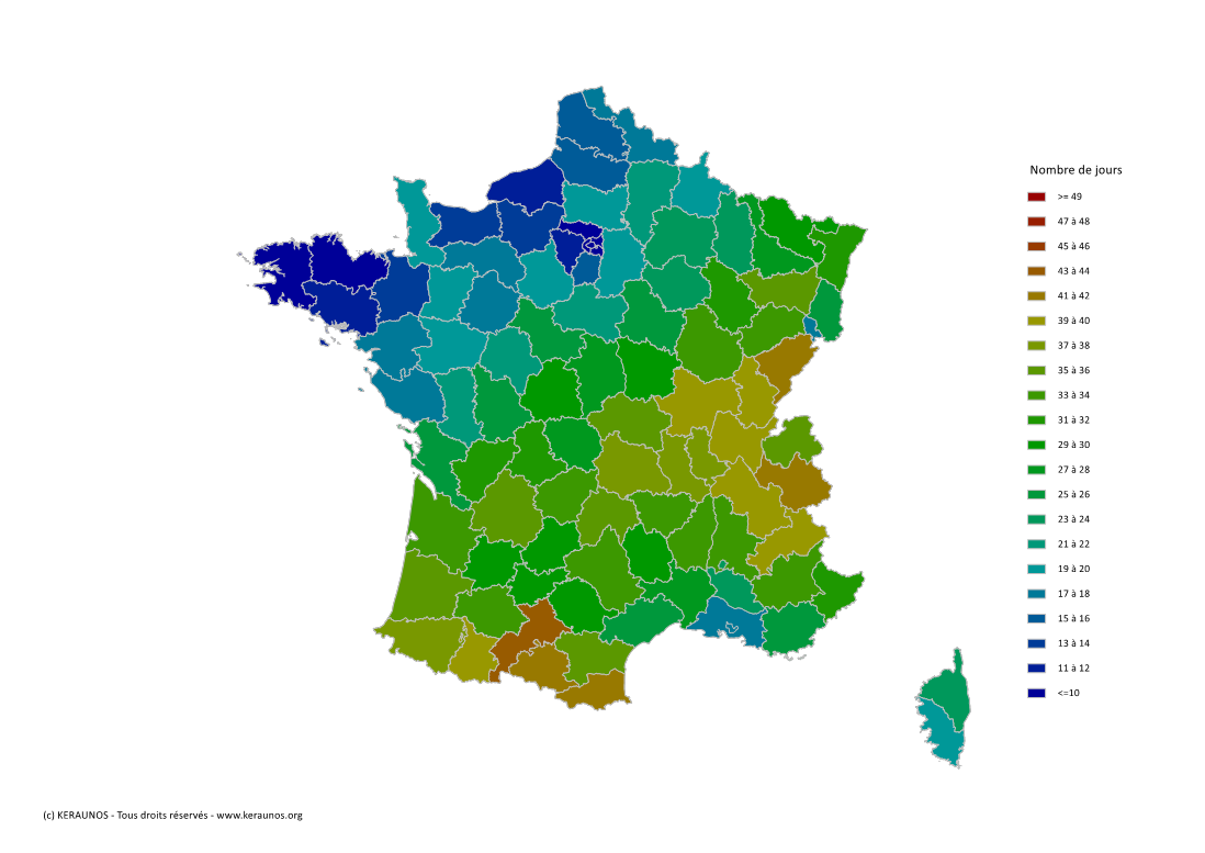 Eté 2023 : des orages assez fréquents, ponctuellement sévères