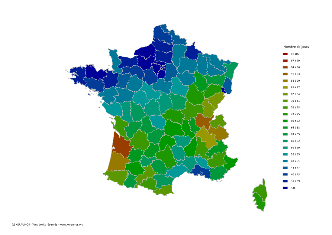  Les orages en France en 2023 : bilan national d'une année modérément orageuse