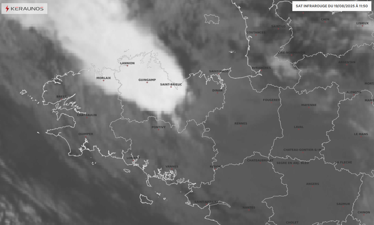 Orages très électriques et très pluvieux dans les Côtes-d'Armor le 19 août