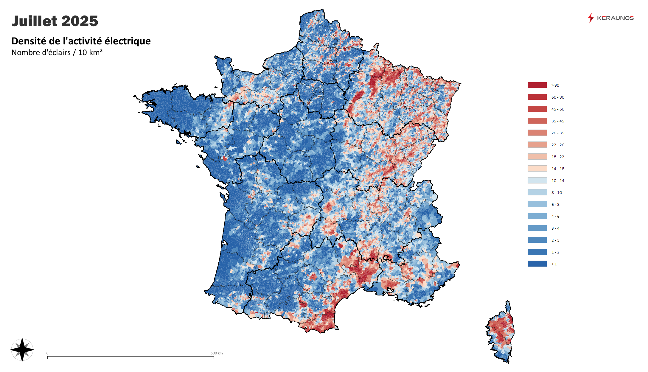 Un mois de juillet bien électrique dans l'est du pays