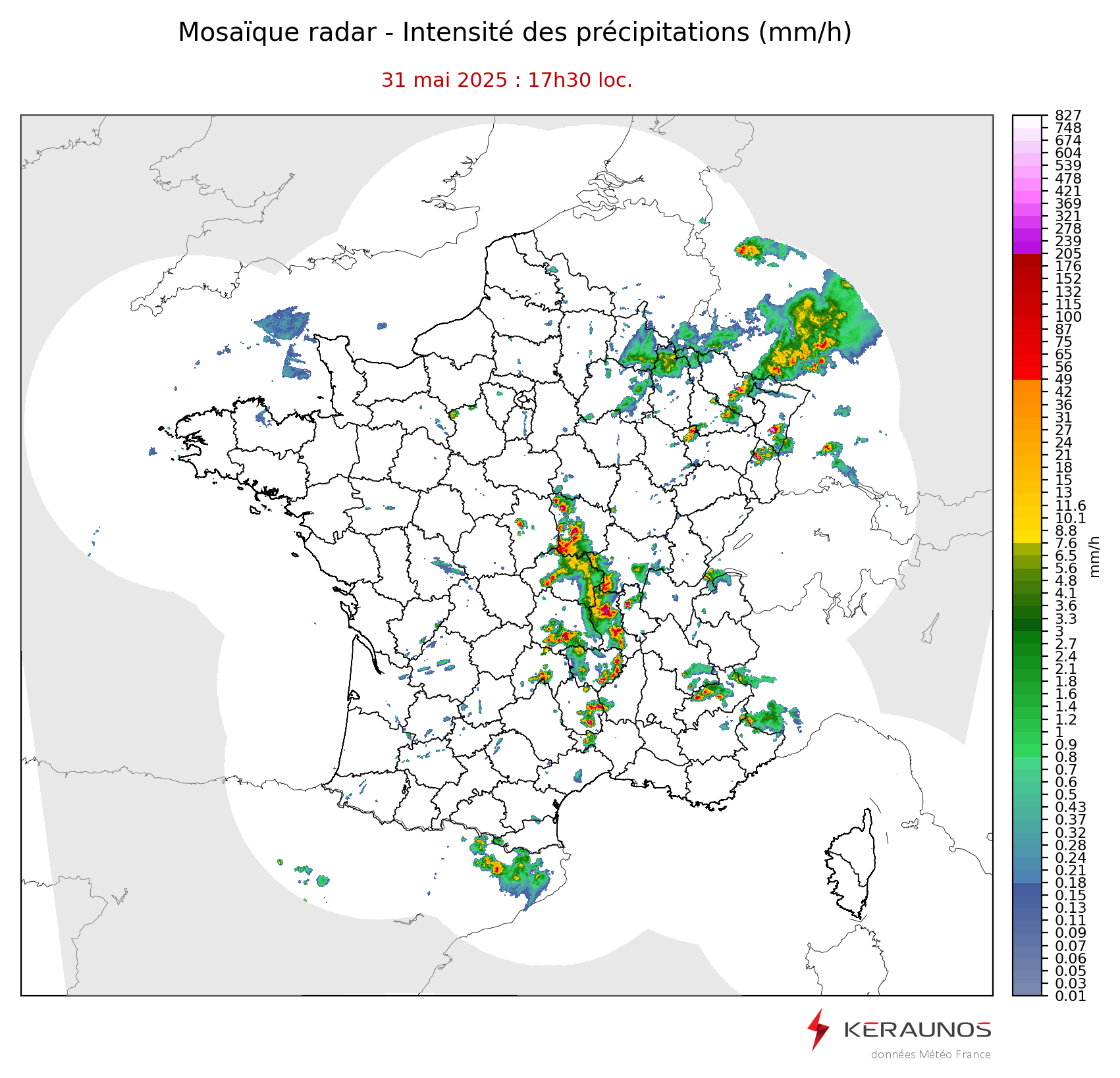 Orages localement violents le 31 mai entre Massif Central et Picardie