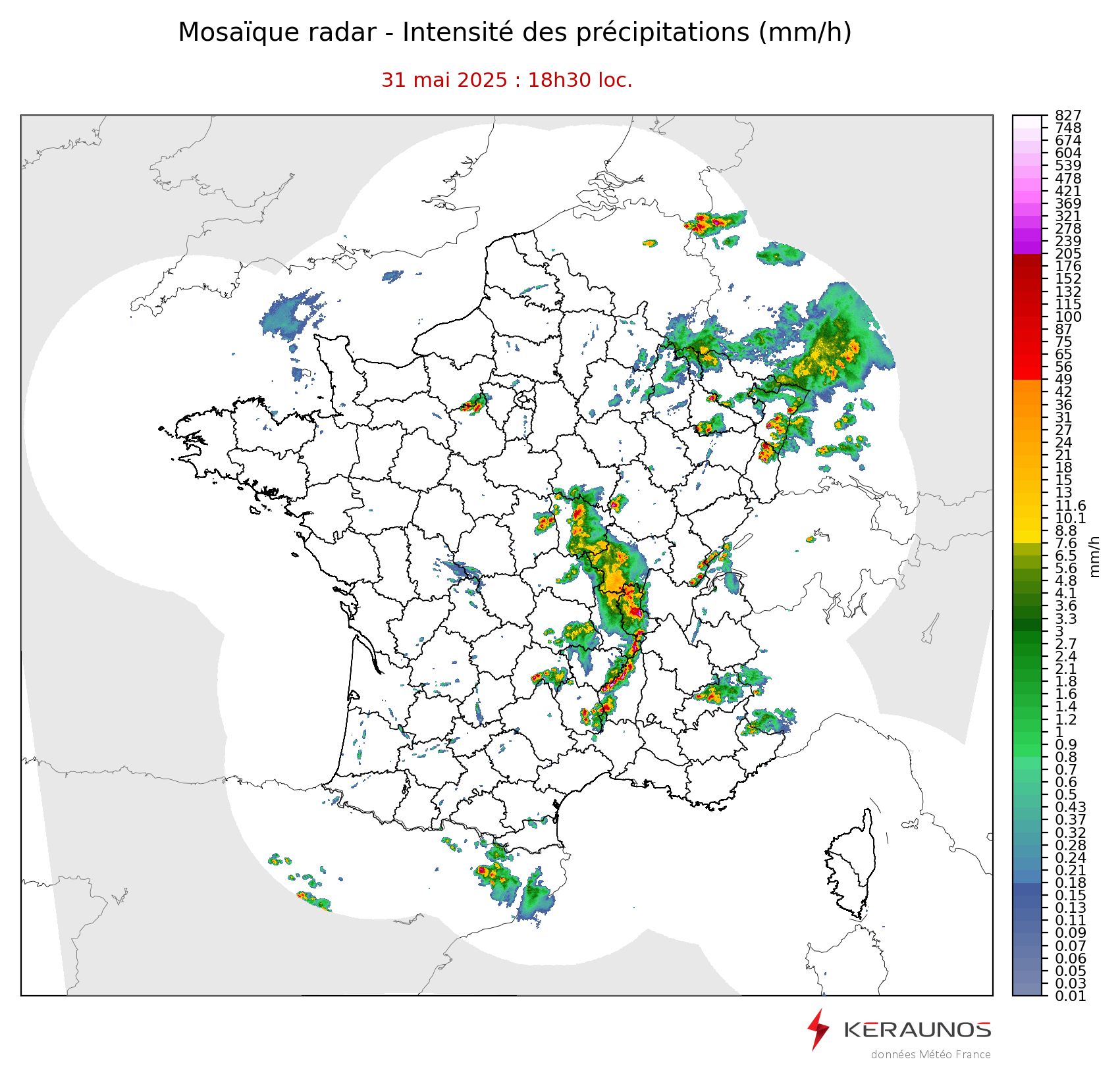 Orages localement violents le 31 mai entre Massif Central et Picardie