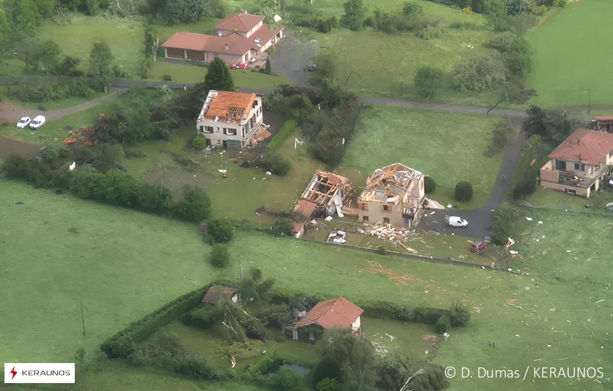 Tornade confirmée  dans la Loire le 1er juin