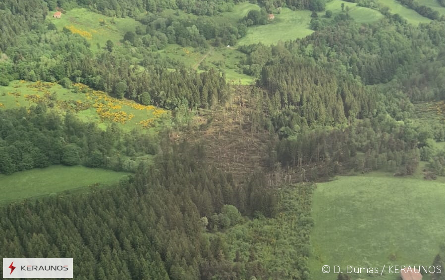Tornade confirmée  dans la Loire le 1er juin