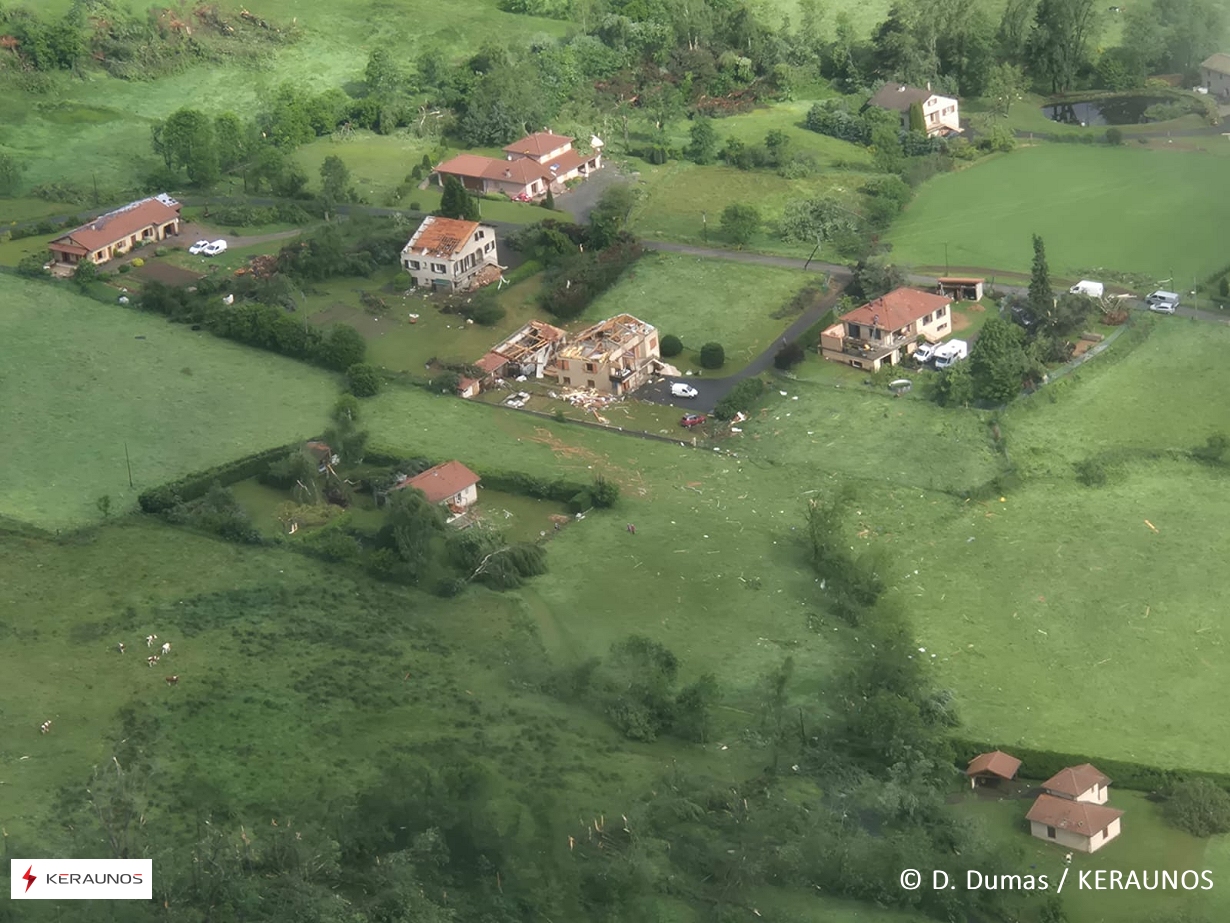 Tornade confirmée  dans la Loire le 1er juin