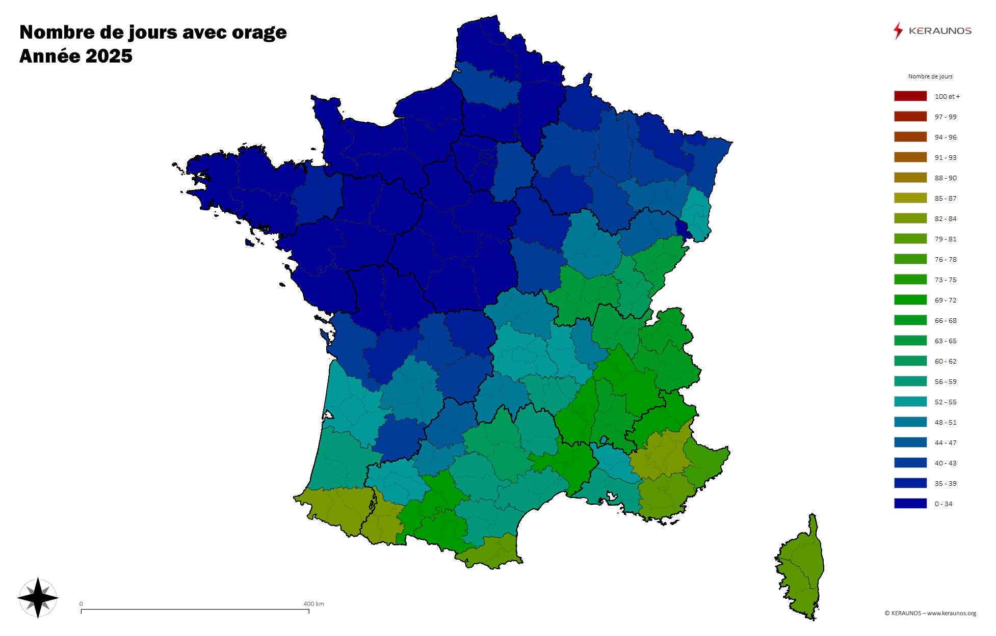  Les orages en France en 2025 : bilan d'une année moins orageuse que la normale