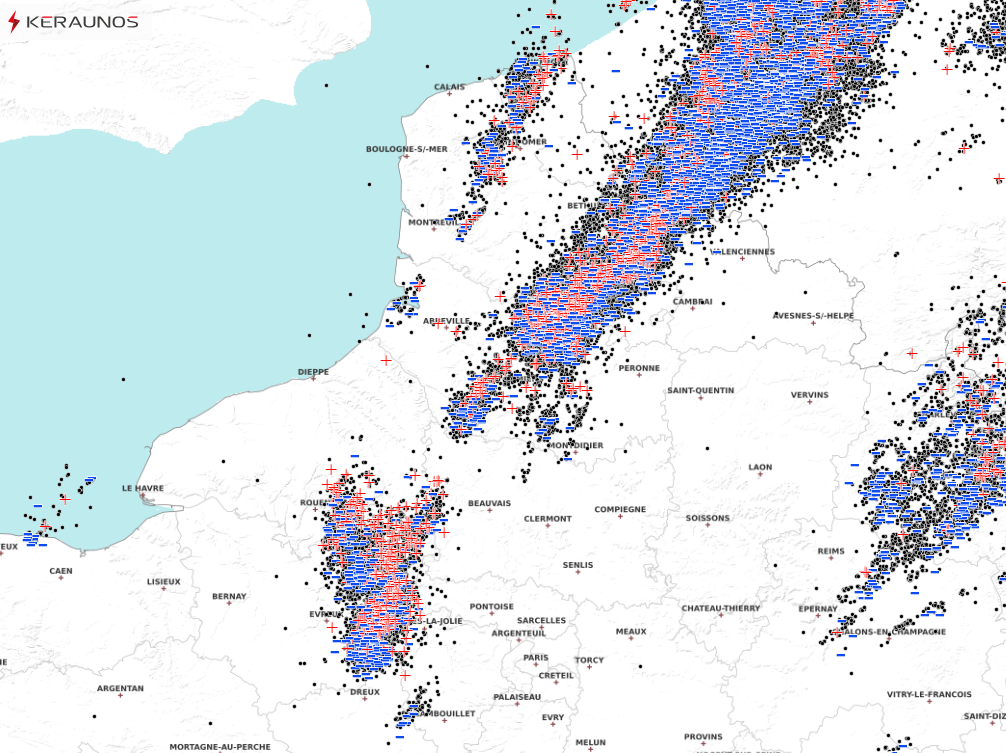 Puissants orages entre Normandie et Nord le 19 juin