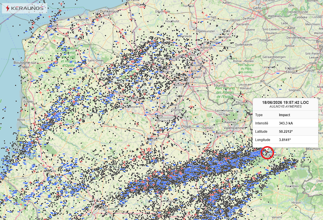 Supercellules et grêle dans le Nord le 18 juin