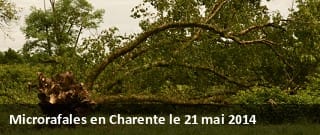 Les microrafales du 21 mai 2014 en Charente.