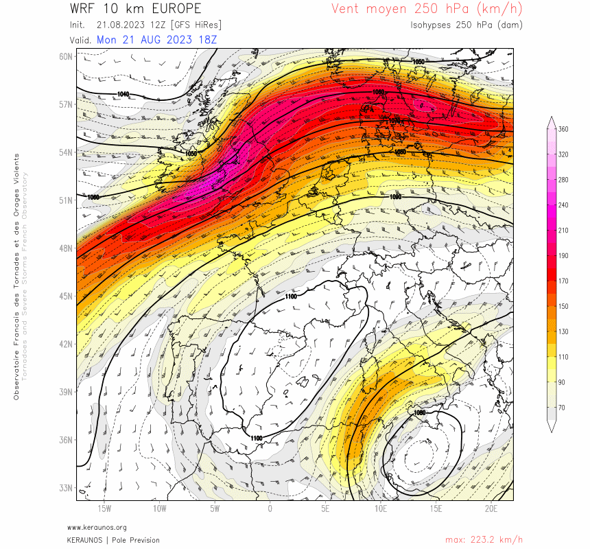 Animation du courant jet jusqu'&agrave; dimanche. Il faut attendre le week-end prochain pour que le jet gagne la France et que le thalweg d'altitude balaie le pays d'une fa&ccedil;on ou d'une autre (&agrave; pr&eacute;ciser comment). En attendant, la dorsale anticyclonique ax&eacute;e Alg&eacute;rie/France r&eacute;siste.