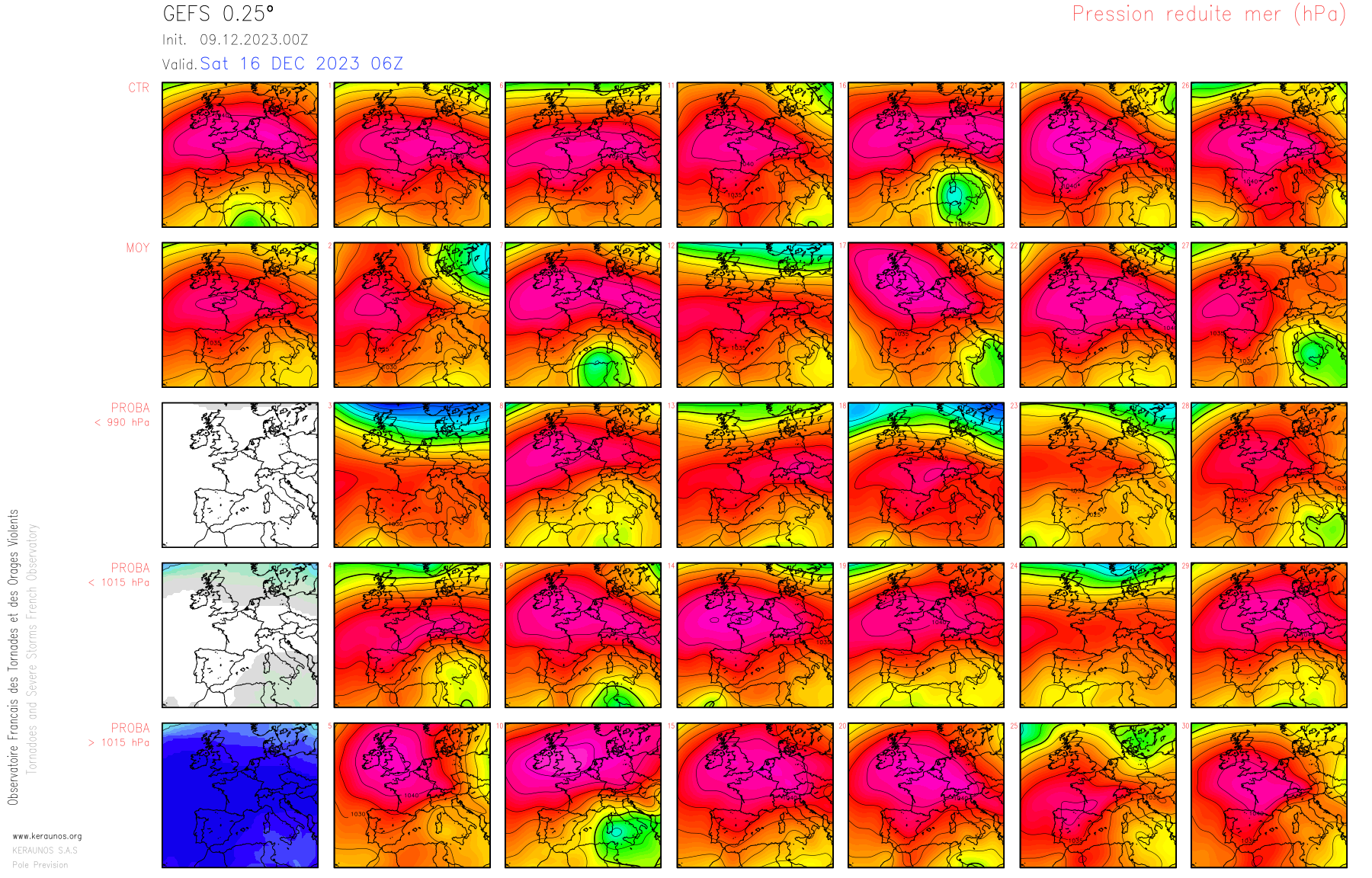 <p>Après la séquence perturbée, un puissant anticyclone devrait prendre place le week-end prochain (la fiabilité est correcte) avec des pressions potentiellement supérieures à 1040 hPa, ce qui n'est pas exceptionnel mais cela change des dernières semaines très dépressionnaires.</p>