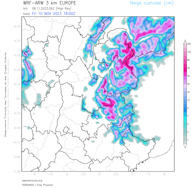 <p>Au passage et à l'arrière du front froid de demain jeudi, de bonnes précipitations neigeuses sont attendues sur les Alpes d'ici vendredi soir avec localement plus de 40 cm en altitude. Couche également possible sur les reliefs du Jura et versants ouest du Massif-Central.</p>