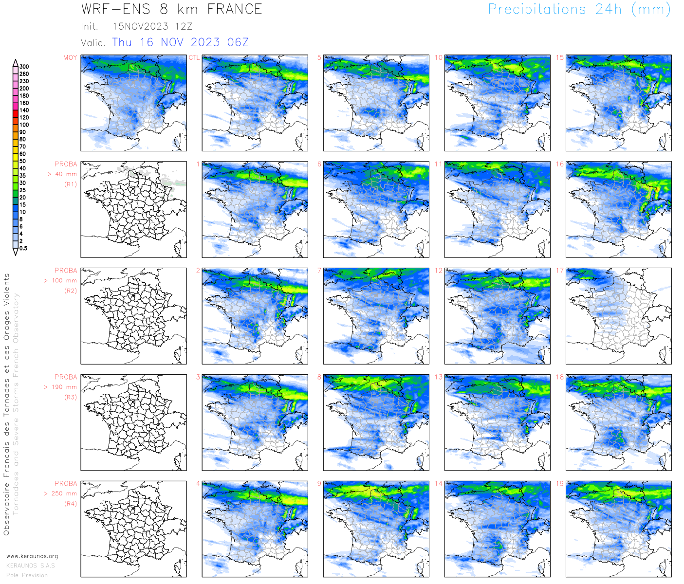 <p>La dépression Frederico qui va concerner la France demain devrait circuler sur le nord du pays. La moyenne du modèle d'ensemble ARW envisage 20/30 mm de pluie sur le #PasdeCalais mais il est possible que l'axe le plus pluvieux soit sur le sud des Hauts-de-France.</p>