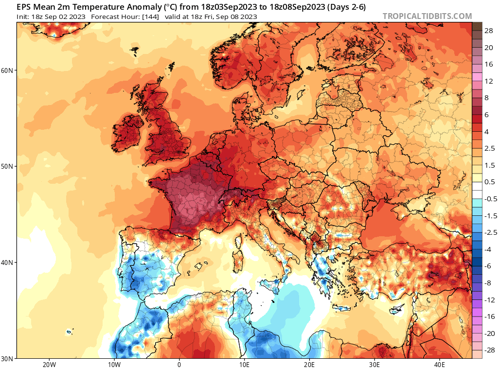 <p>La semaine prochaine s'annonce exceptionnelle pour la période avec anomalie de températures sur 5 jours atteignant localement 10°C sur le centre du pays. Il n'est pas exclu que l'on observe au niveau de l'indicateur thermique national le jour le plus chaud de septembre (25,1°C).</p>