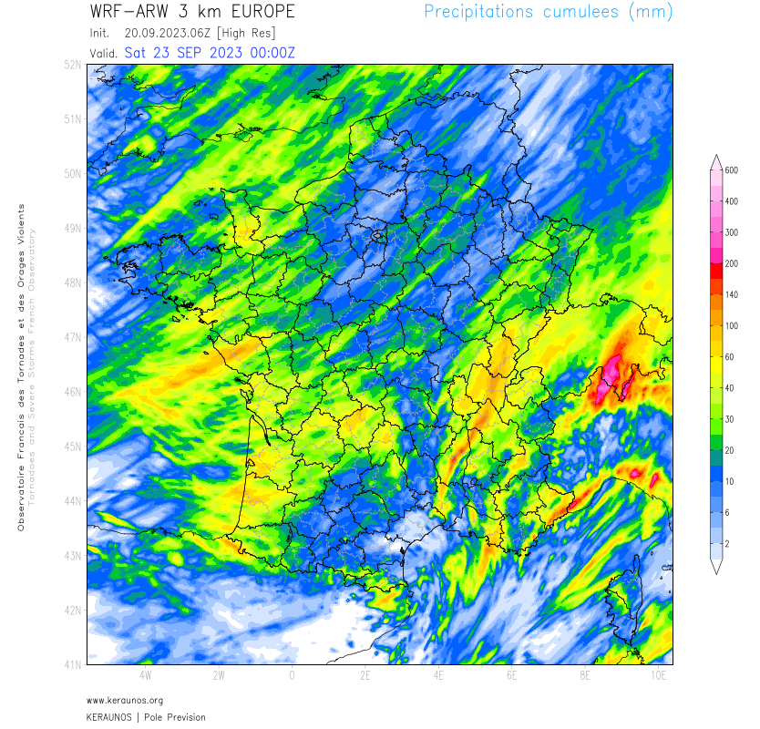 <p>Bon arrosage en vue, dès cet après-midi localement sous orages dans le sud-est, puis au passage d'un front froid très actif, suivi d'une traîne localement orageuse dans l'ouest. A surveiller le front avec des cumuls à nouveau conséquents entre Ardèche, Drôme et nord Isère demain.</p>