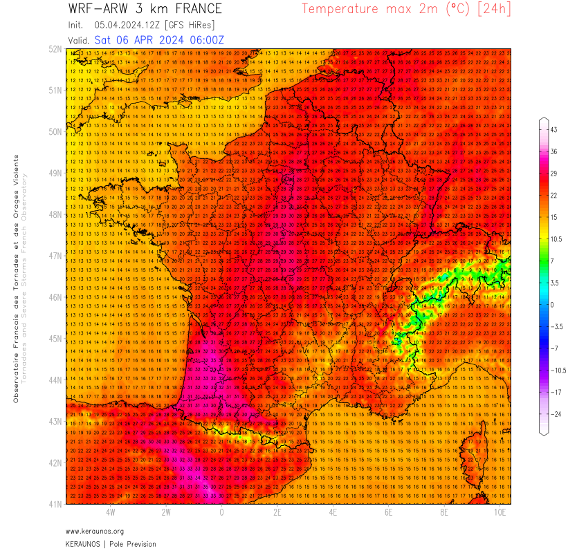 <p>31.8°C à Orthez (64) ce vendredi ! Il a été relevé sur le réseau principal 29.9°C à Dax, 29.1°C à Bordeaux, 28.8°C à Saint-Girons, 28.2°C à Tarbes... des températures plus de 10°C au-dessus de la normale d'un début avril. Il fera encore plus chaud demain avec potentiellement 32 voire 33°C sur le sud Aquitaine, et jusqu'à 29/30°C sur le centre du pays.</p>