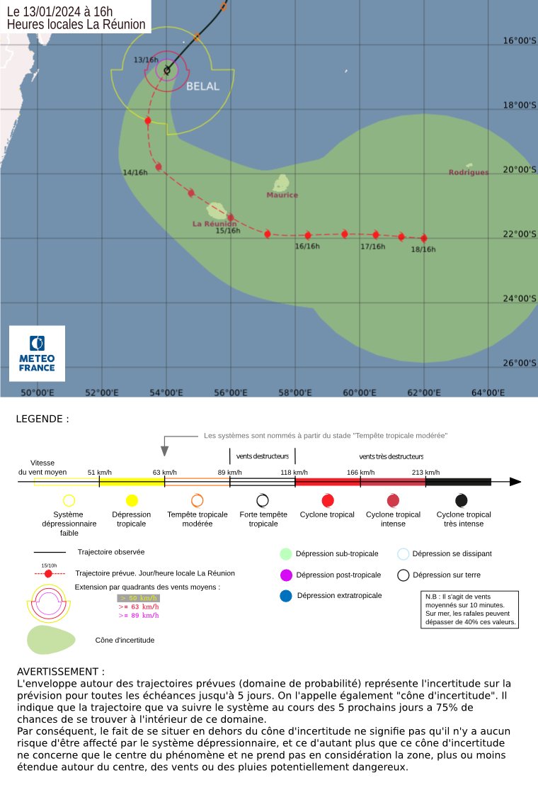 La temp&ecirc;te tropicale Belal entame ce samedi une phase d'intensification rapide. Belal, alors cyclone tropical intense devrait concerner la R&eacute;union lundi. La convection s'organise de plus en plus aujourd'hui. Il demeure encore quelques incertitudes sur sa trajectoire mais le risque de rafales &gt; 200 km/h est &agrave; prendre au s&eacute;rieux, en plus des pluies intenses et da la houle cyclonique.