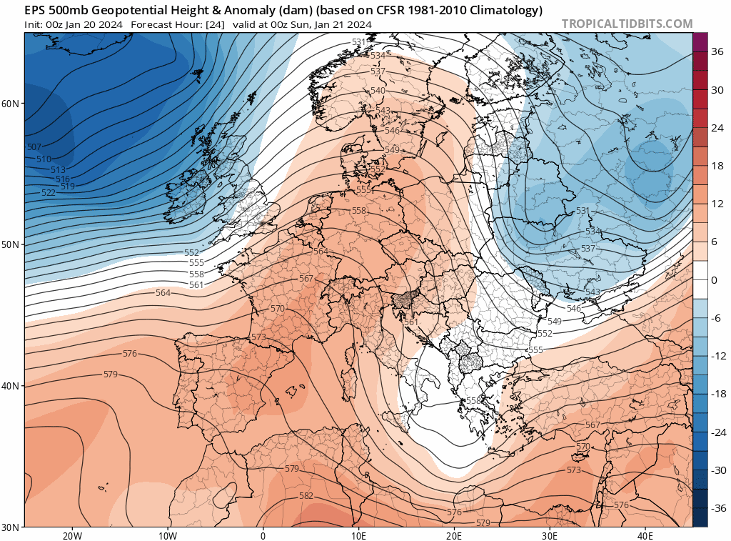 La s&eacute;quence hivernale va s'achever demain avec le retour d'un flux bien plus doux, &agrave; tendance anticyclonique jusqu'en fin de mois. Un coup de vent est pr&eacute;vu demain pr&egrave;s de la Manche, puis de hauts g&eacute;opotentiels devraient largement dominer.