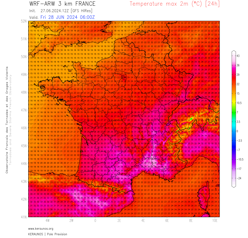 Demain vendredi, les temp&eacute;ratures baissent dans le nord mais restent &eacute;lev&eacute;es dans le sud, avec fr&eacute;quemment 33 &agrave; 35&deg;C de Toulouse &agrave; Lyon, voire localement 36/37&deg;C en vall&eacute;e du Rh&ocirc;ne.