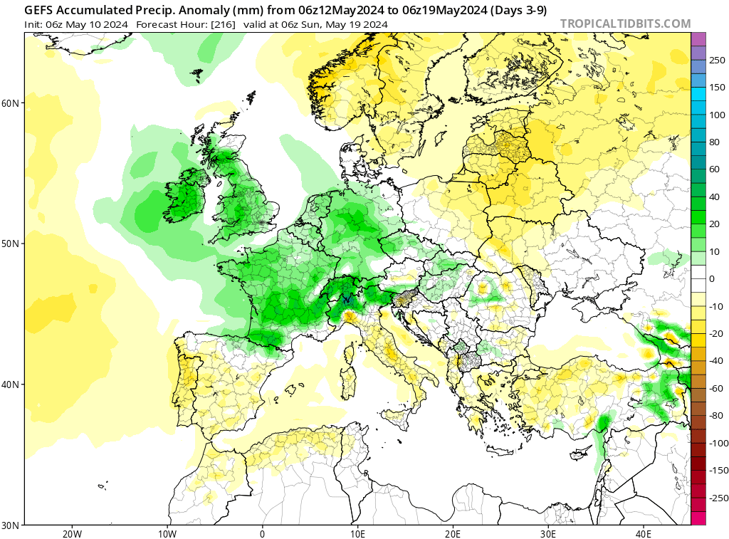 <p>Dernière journée de plein beau temps demain samedi avant une dégradation par le sud-ouest en soirée. <br><br>Dimanche, les orages s'étendront entre Pyrénées et nord. La semaine prochaine s'annonce plus humide que la normale. La France sera située sur le pied occidental d'un blocage en Omega centré sur la Scandinavie. <br>La goutte froide qui va se caler sur le nord-ouest du pays va générer un temps perturbé, encore.</p>