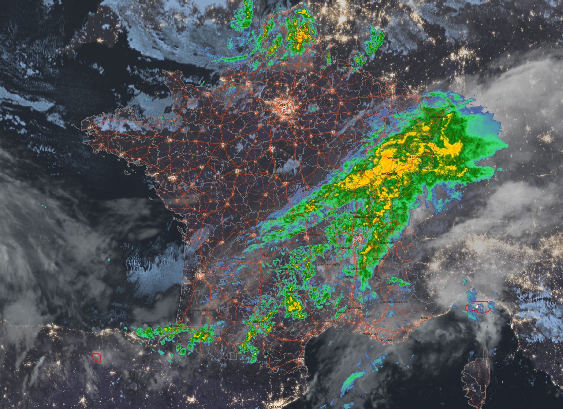 Mise en &nbsp;ligne d&rsquo;une s&eacute;rie de nouveaut&eacute;s sur la carte temps r&eacute;el : images satellite, g&eacute;olocalisation, radars individuels, analyse des sommets des orages,&hellip; quantit&eacute; de nouvelles infos d&eacute;di&eacute;es au suivi en direct de la situation m&eacute;t&eacute;o sur la France, et notamment des orages et des situations &agrave; risque.