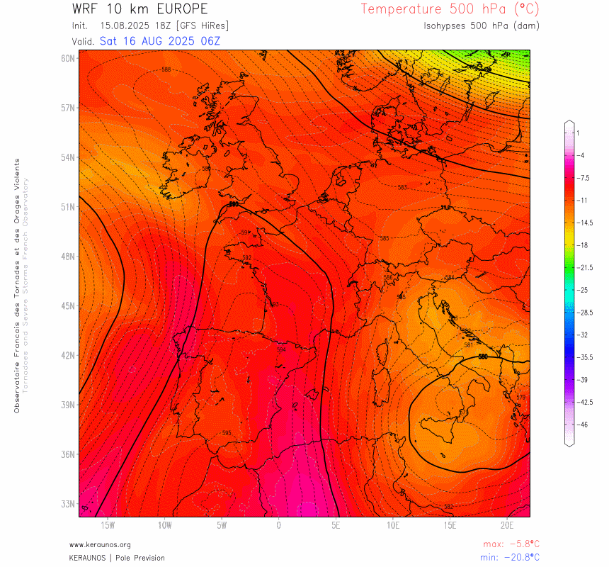 Une goutte froide se confirme pour le d&eacute;but de semaine et viendra mettre fin &agrave; la vague de chaleur mardi avec des orages localement forts possibles dans le sud. Changement de r&eacute;gime par la suite avec un net refroidissement des hautes latitudes : la Scandinavie pourrait voir ses premi&egrave;res gel&eacute;es.
