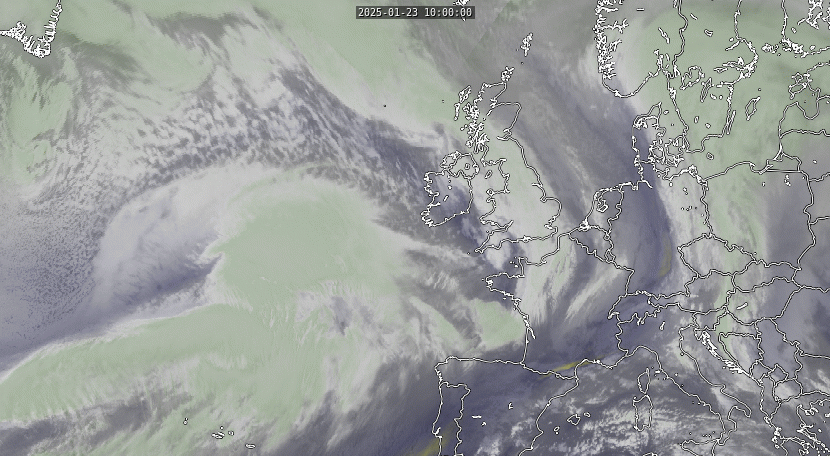 Une pression de 939 hPa est relev&eacute;e au passage de la d&eacute;pression Eowyn sur la bou&eacute;e M4 situ&eacute;e au nord-ouest imm&eacute;diat de l'Irlande. L'animation satellite montre une d&eacute;pression &agrave; maturit&eacute; avec un probable sting jet sur le flanc ouest. Une autre bou&eacute;e a relev&eacute; des vagues de 20 m. Une rafale &agrave; 183 km/h (vent moyen 130 km/h) &agrave; Mace Head a &eacute;t&eacute; enregistr&eacute;e &agrave; 5h loc, ce qui repr&eacute;sente un nouveau record de vent pour l'Irlande.