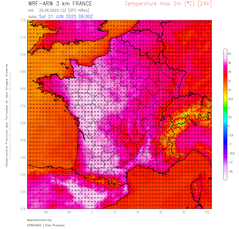 Demain samedi, pic de chaleur tr&egrave;s pr&eacute;coce dans l'ouest avec fr&eacute;quemment 37 &agrave; 39&deg;C, localement des pointes &agrave; 40&deg;C possibles en Pays de la Loire ou le long de la Garonne.