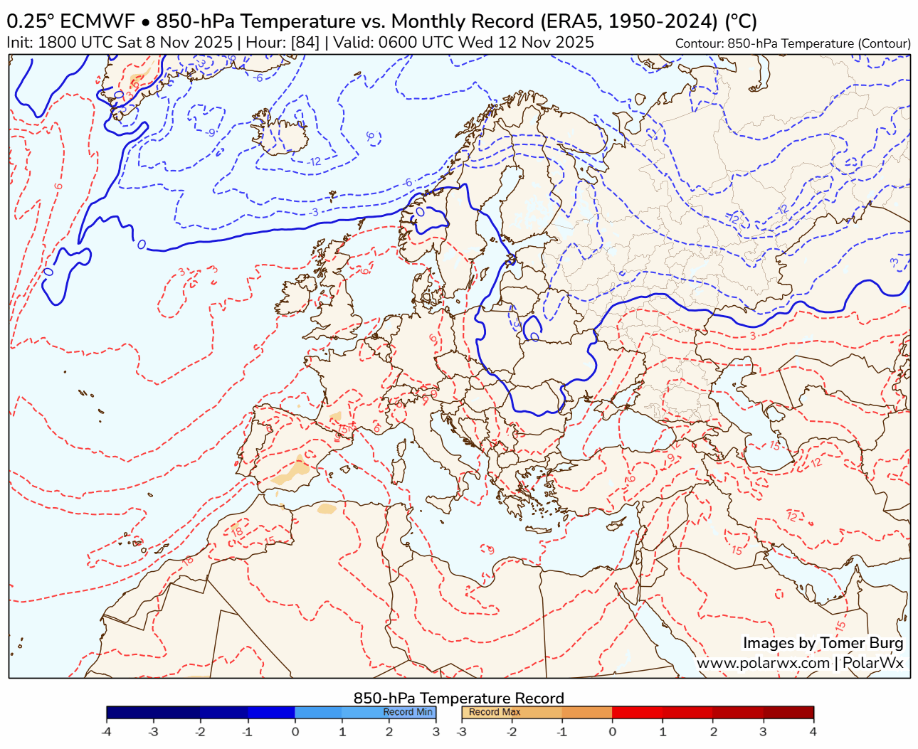 La semaine prochaine, un flux de sud dynamique se met en place avec une masse d'air vers 1500 m qui sera thermiquement au niveau des records pour un mois de novembre. Le seuil de chaleur (25&deg;C) devrait &ecirc;tre d&eacute;pass&eacute; au pied des Pyr&eacute;n&eacute;es voire jusqu'au Centre mais il n'est pas dit que des records mensuels soient battus pr&egrave;s du sol.