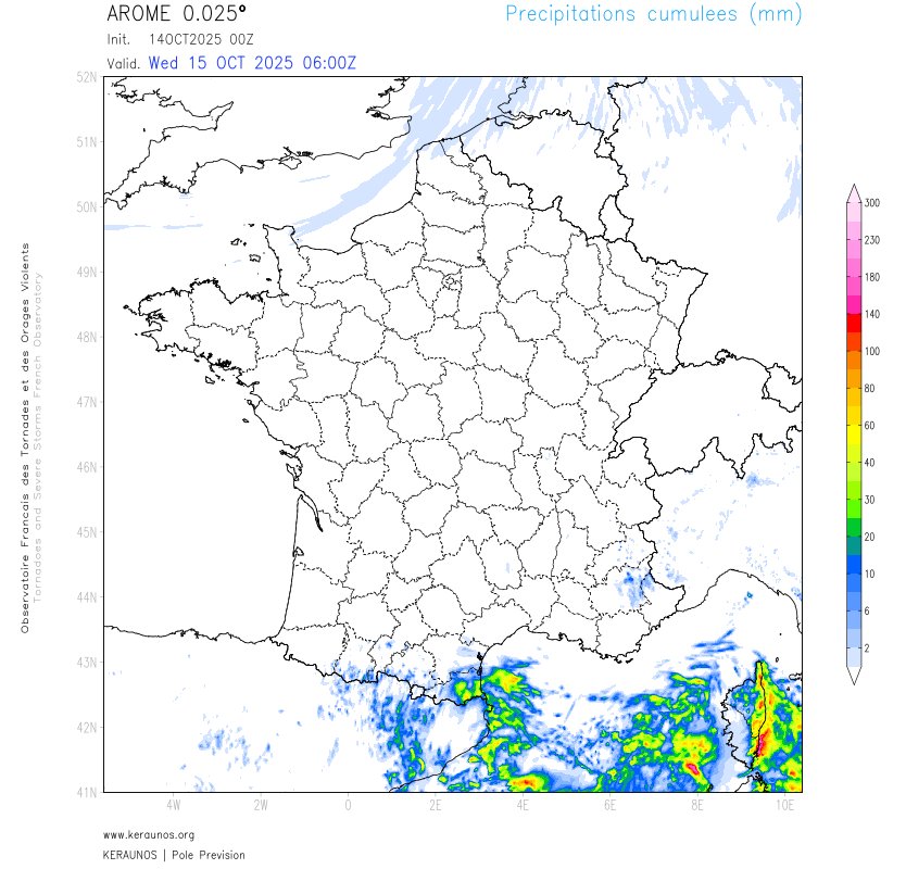 Signal de cumuls localement abondants possibles sur l'est de la Corse pour ces prochaines 24h, les averses orageuses pr&eacute;vues &eacute;tant peu mobiles et amen&eacute;es &agrave; se succ&eacute;der. Un risque d'orages mod&eacute;r&eacute;s est pr&eacute;vu pour la journ&eacute;e sur la fa&ccedil;ade est de l'&icirc;le, en liaison avec ces pluies localement fortes.