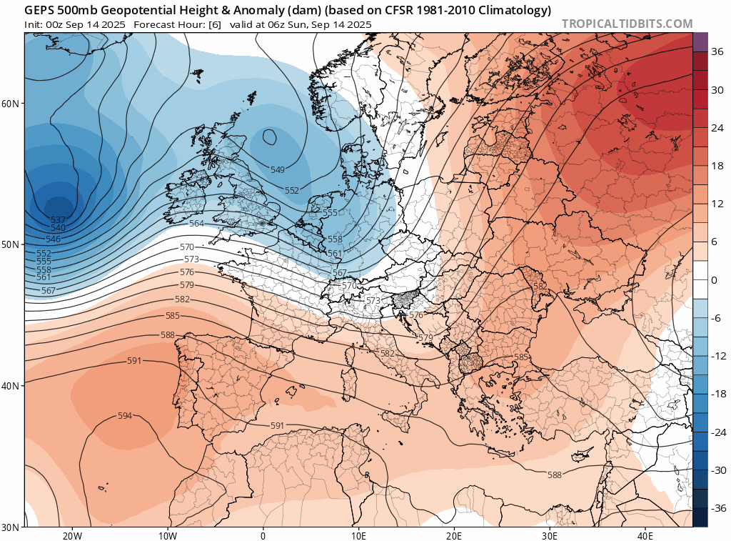 Au fil des jours, les conditions anticycloniques vont dominer avec constitution d'une puissante dorsale qui garantira un temps chaud et stable. Un thalweg Atlantique pourrait mettre fin &agrave; cette s&eacute;quence plus calme d&egrave;s le week-end prochain.