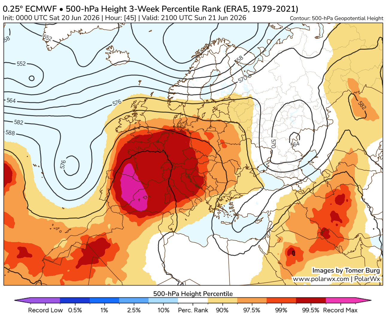 A partir de demain soir, la dorsale anticyclonique atteindra des niveaux records pour cette p&eacute;riode de l'ann&eacute;e &agrave; 500 hPa (g&eacute;opotentiels proches de 596 dam) entre les Bal&eacute;ares et le Golfe de Gascogne notamment. La subsidence va &ecirc;tre marqu&eacute;e sous ce d&ocirc;me anticyclonique structur&eacute; en Omega.