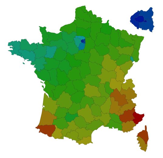 Carte des orages en France