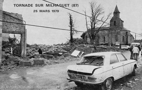 MARVAL (Haute-Vienne) - Les dégâts suite à la tornade du 25 mars 1979