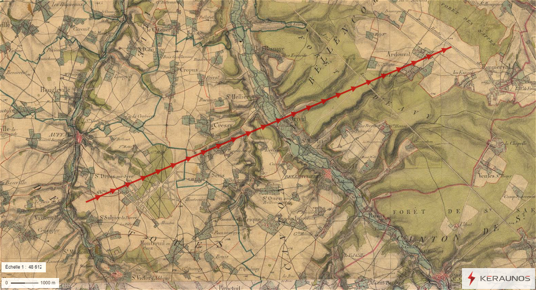 Tornade EF2 à Ardouval (Seine-Maritime) le 20 juillet 1848