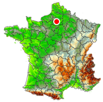 Localisation de la tornade d'Aunou-sur-Orne (61) de juin 1791