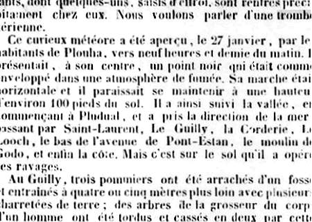 Tornade EF1 à Plouha (Côtes-d'Armor) le 27 janvier 1846