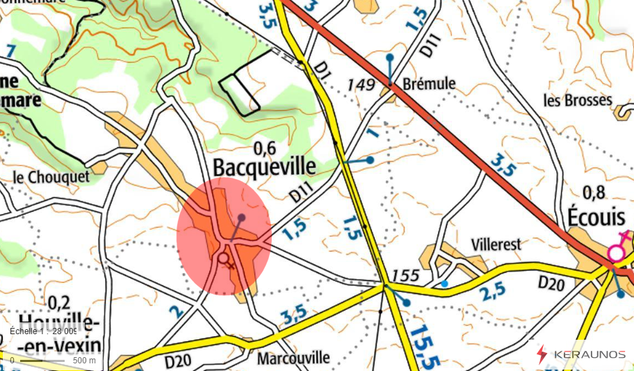 Tornade EF1 à Bacqueville (Eure) en juillet 1891