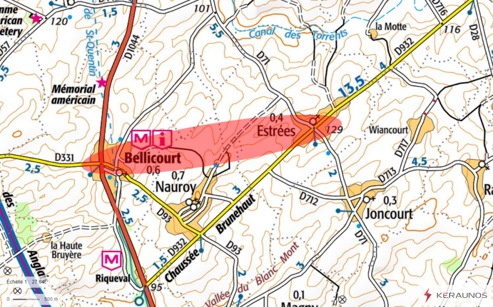 Tornade EF2 à Estrées (Aisne) le 16 août 1857