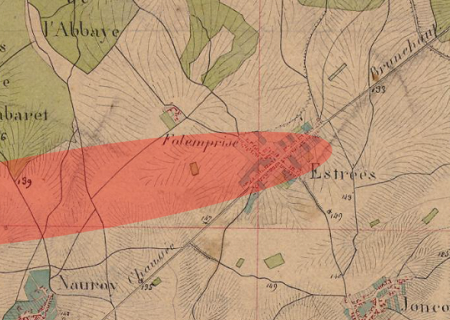 Tornade EF2 à Estrées (Aisne) le 16 août 1857
