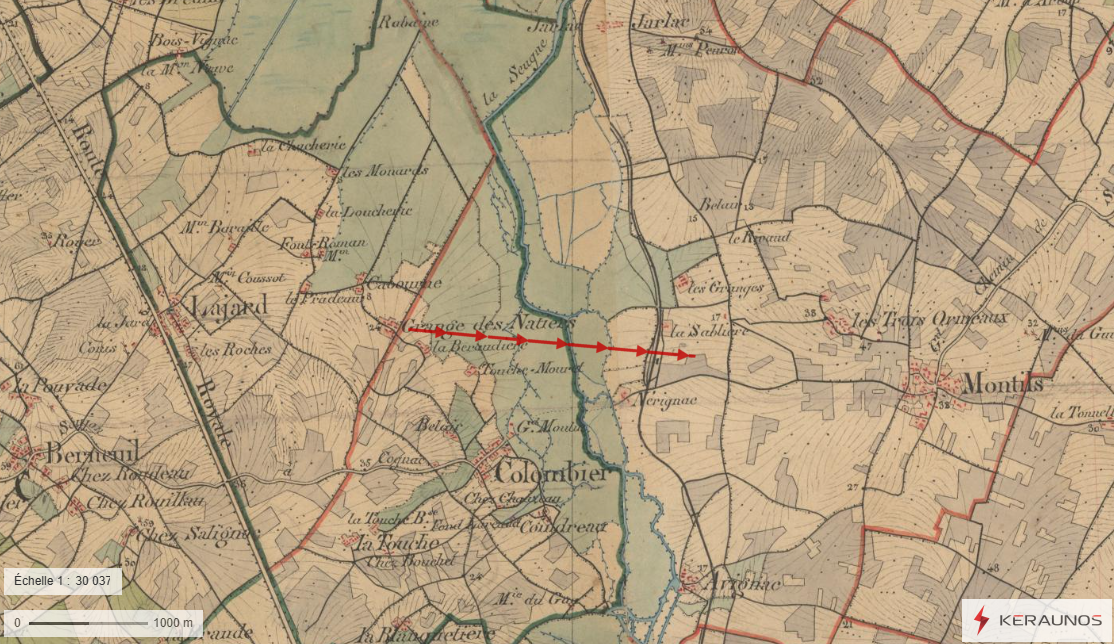 Tornade EF1 à la Jard (Charente-Maritime) le 30 juillet 1883