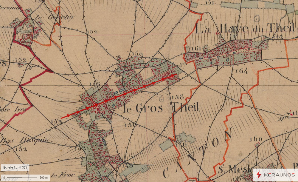 Tornade EF1 au Bosc-du-Theil (Eure) en novembre 1864
