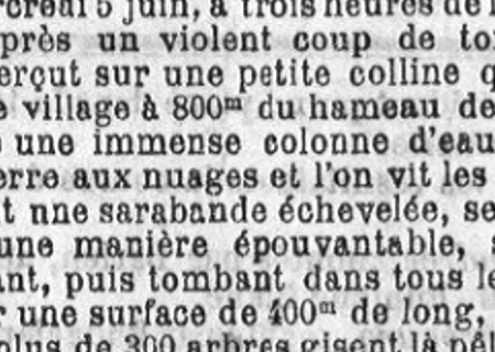 Tornade EF1 aux Grangettes (Doubs) le 5 juin 1895