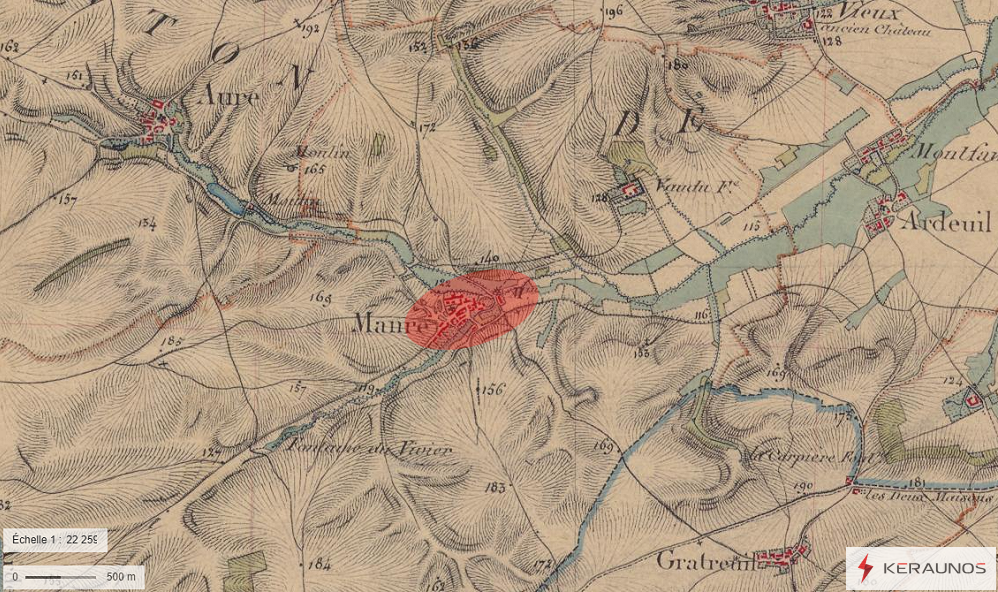 Tornade EF2 à Manre (Ardennes) le 16 juillet 1855