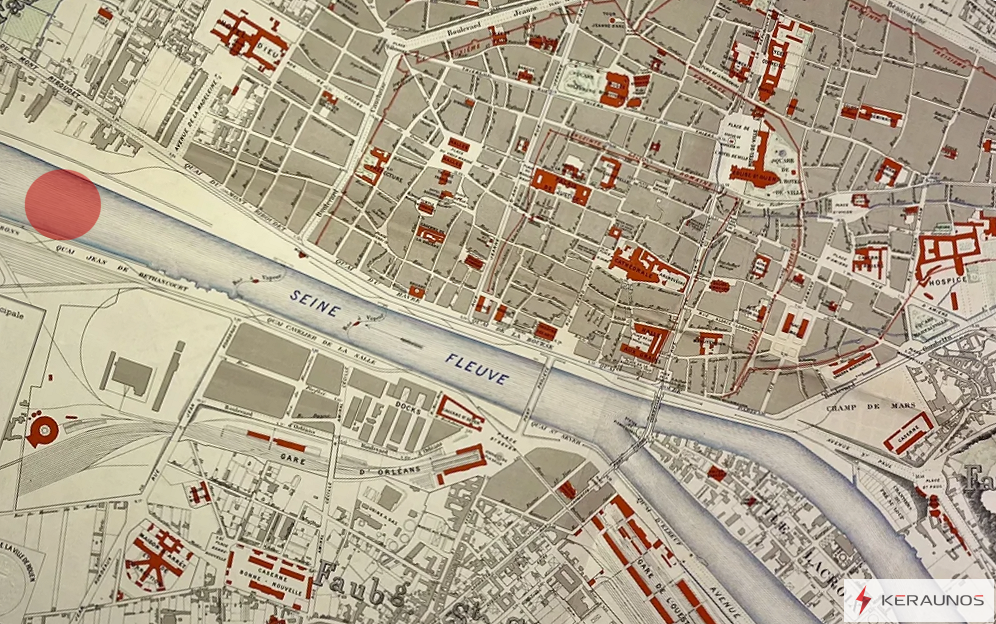 Tornade EF0 à Rouen (Seine-Maritime) en août 1889