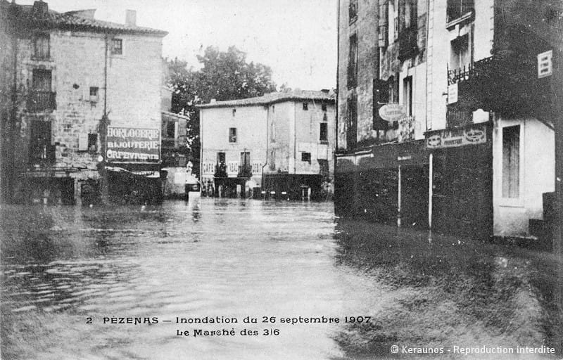 Pluies exceptionnelles dans le Midi de la France durant l'automne 1907